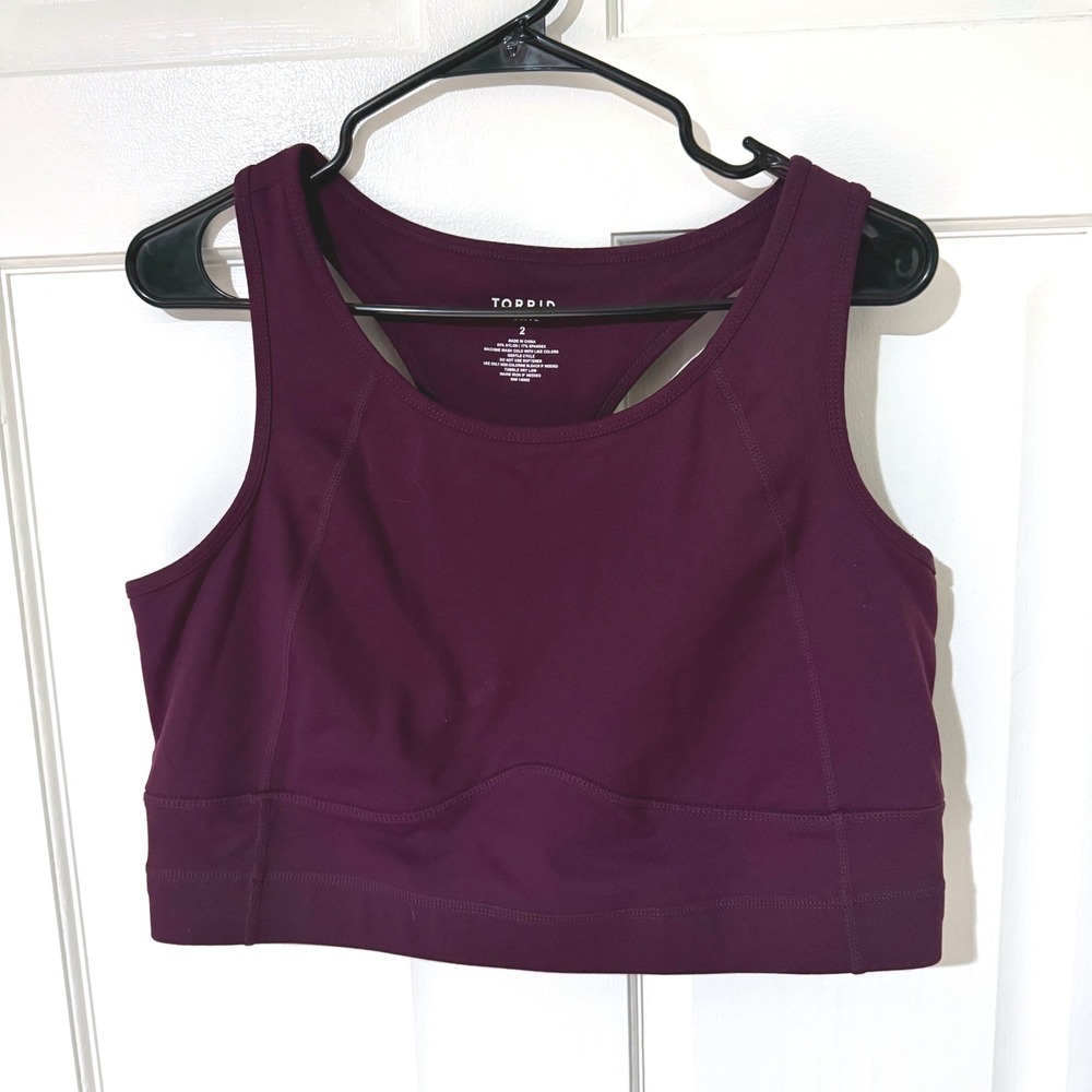 Torrid Active Women 2 Plum Purple Racerback Sports Bra Plus Size Yoga Gym Top